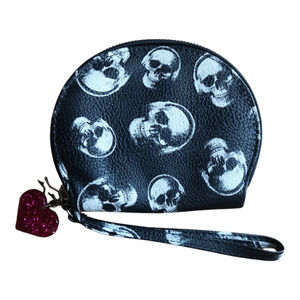 Hot Topic Monster High Draculaura Coin Purse Black & White Goth Skull Red Heart